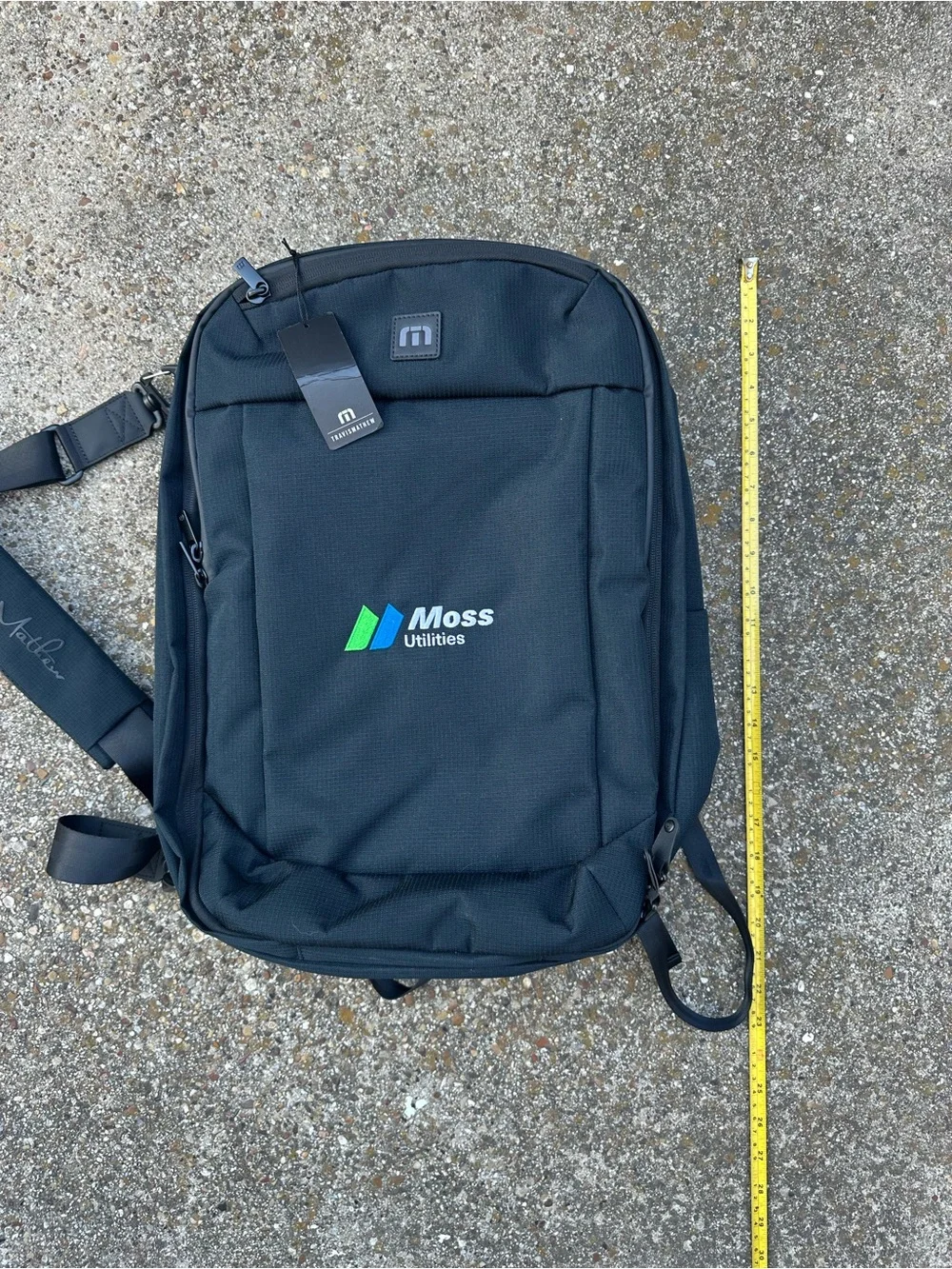 NWT Travis Mathew Black Convertible Backpack with Logo